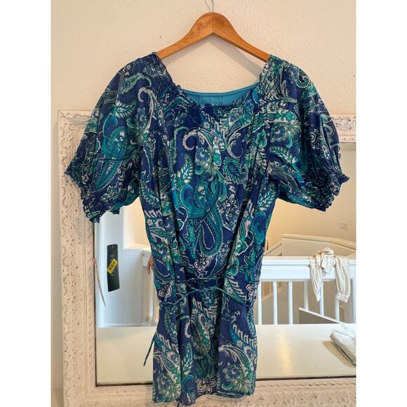 NWT Lauren Ralph Lauren Paisley Boho Blouse and Top Size XL - Picture 4 of 6